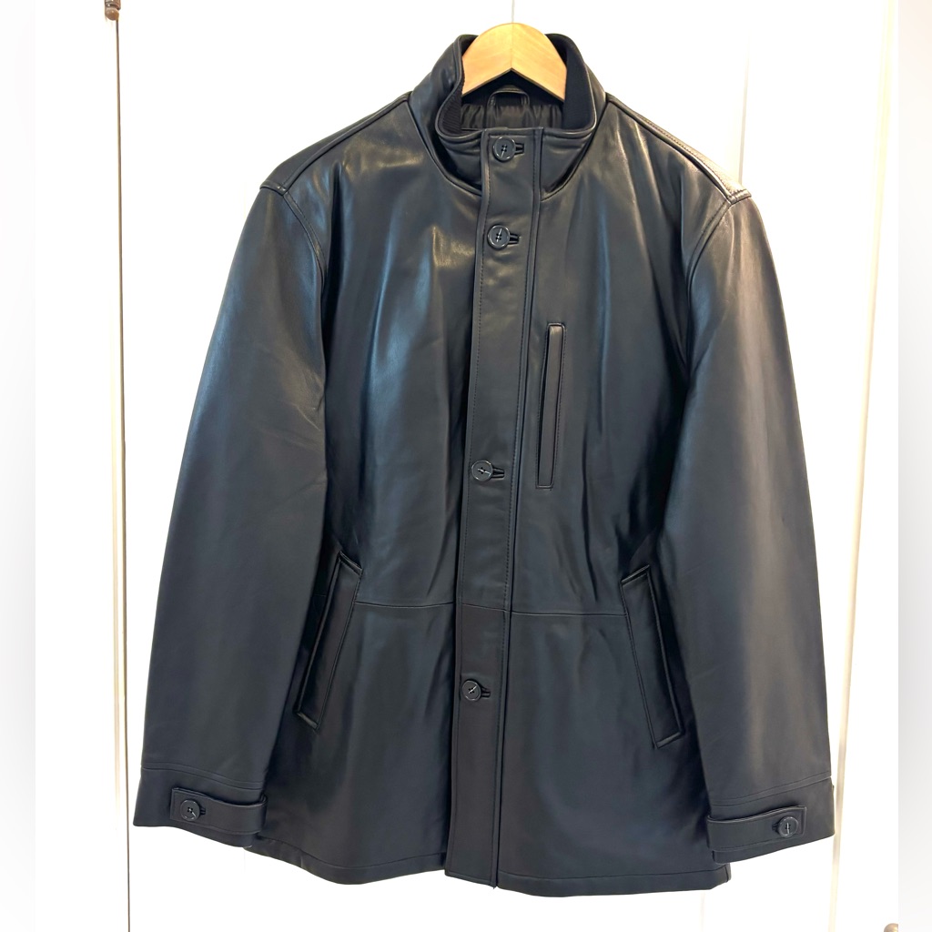 Jos A Bank Black Leather Men's Jacket